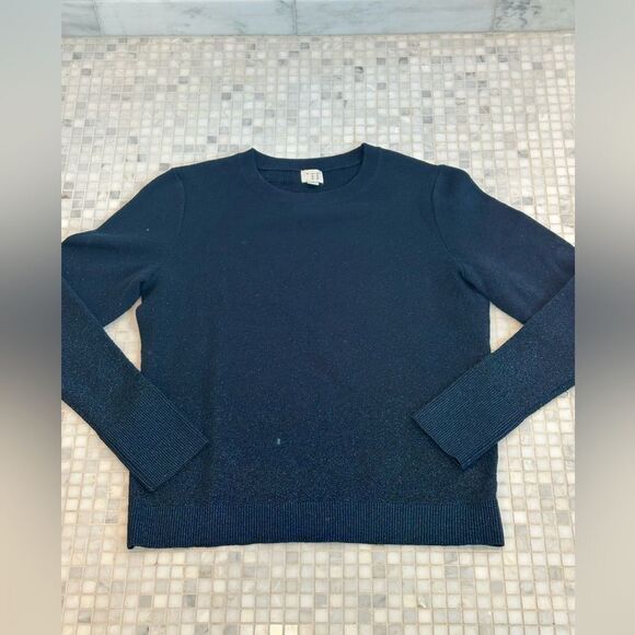 a new day Sweaters - a new day Blue Crewneck Gitter Sweater